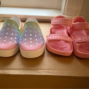 Old Navy Summer Bundle-Colorful Kids Slip-On and Pink Sandals